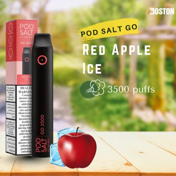 Pod Salt Go Red Apple Ice 20 mg 3500 Puffs Disposable Vape