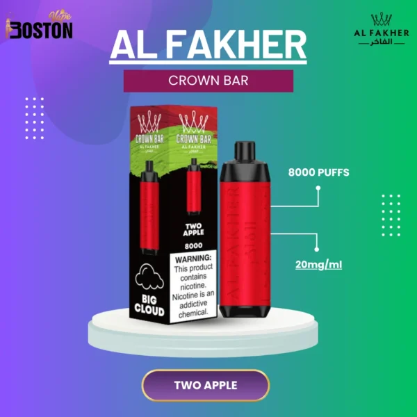 Al Fakher Crown Bar Two Apple 8000 Puffs