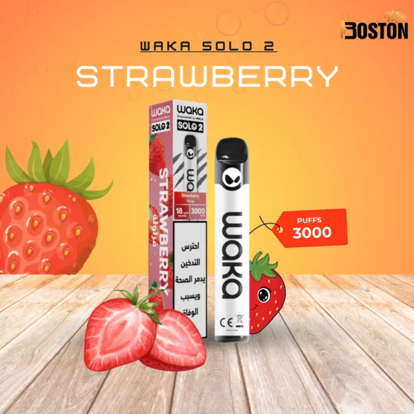Waka Solo 2 Strawberry 18 mg 3000 Puffs Disposable Vape