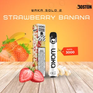 Waka Solo 2 Strawberry Banana 18 mg 3000 Puffs Disposable Vape