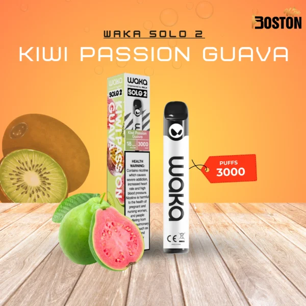 Waka Solo 2 Kiwi Passion Guava 18 mg 3000 Puffs Disposable Vape