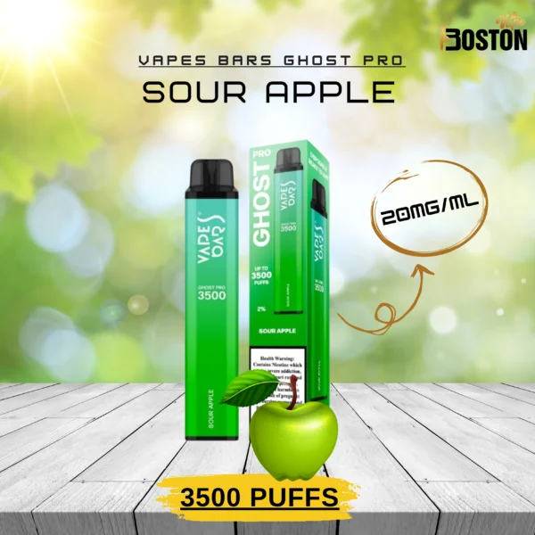 Ghost Pro Sour Apple 20 mg 3500 Puffs Disposable Vape