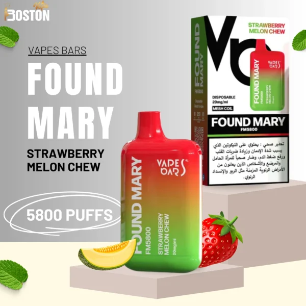 Vapes Bars Found Mary Strawberry Melon Chew