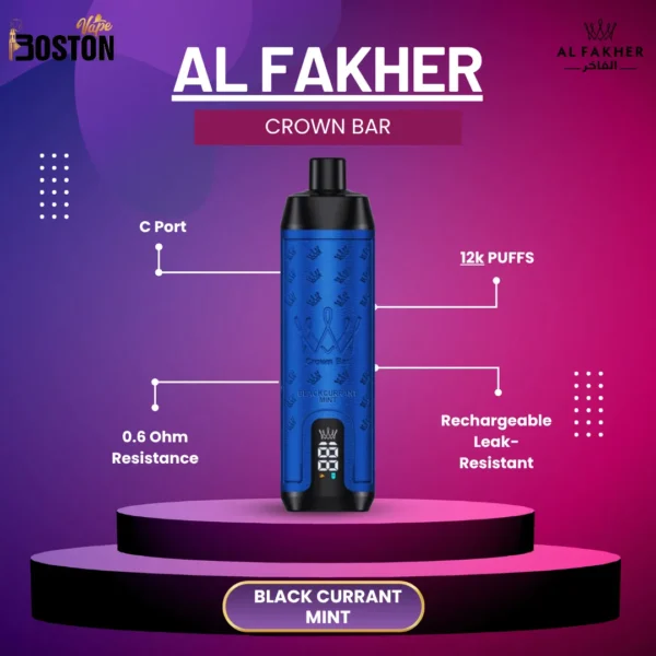 Al Fakher Crown Bar 12K Black Currant Mint