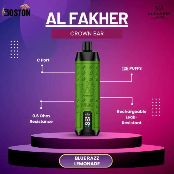 Al Fakher Crown Bar 12K Blue Razz Lemonade