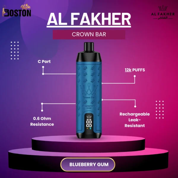 Al Fakher Crown Bar 12K Blueberry Gum
