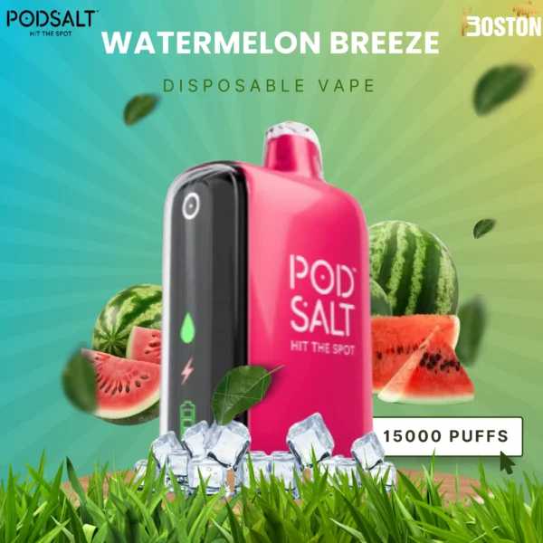 Podsalt Watermelon Breeze Disposable Vape 15k Puffs