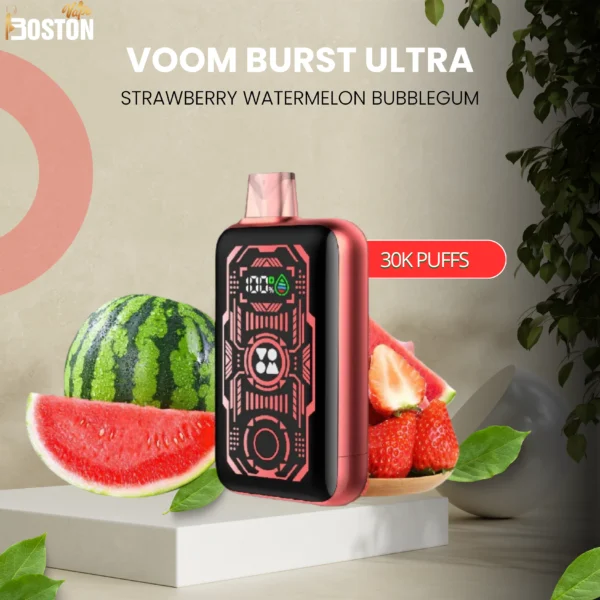 Voom Burst Ultra Strawberry Watermelon Bubblegum 30k Puffs Vape