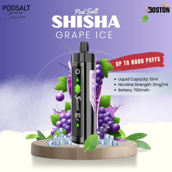 Pod Salt shisha 8k puffs - Grape Ice