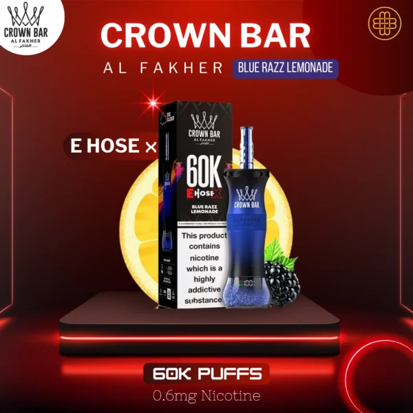 Al Fakher Crown Bar 60K Puffs Blue Razz Lemonade