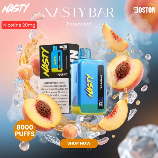 Nasty bar Peach Ice 8000 Puffs Disposable Vape